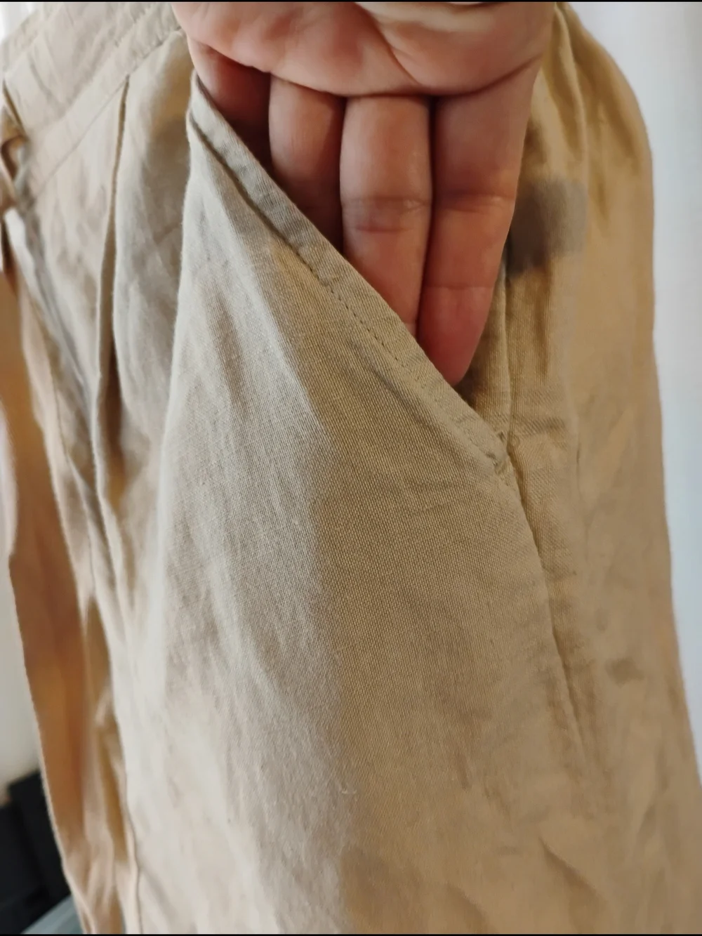 A New Day Women's Beige Drawstring Linen-Blend Pants Size M